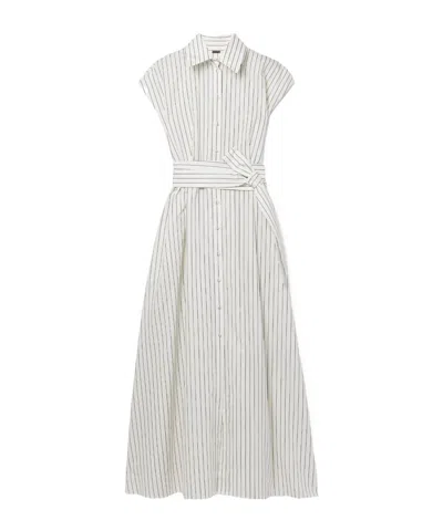 Adam Lippes Palmer Striped Maxi Shirtdress In Gray