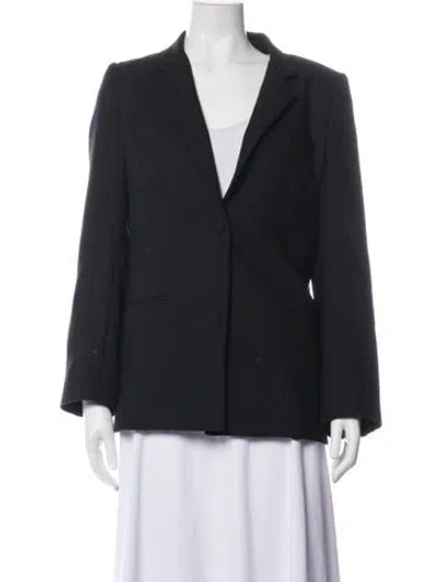 Pre-owned Adam Lippes Virgin Wool Blazer In Black