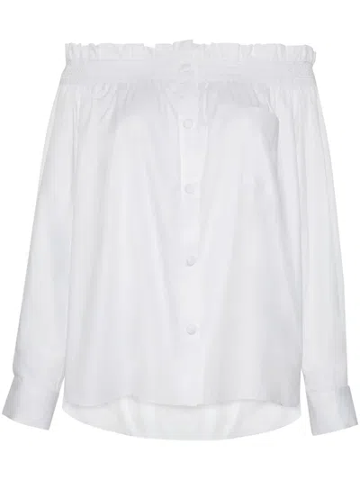 Adam Lippes Visby Cotton-poplin Blouse In White
