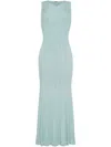 Adam Lippes Silk Engineered Rib Sleeveless Maxi Dress In Blue