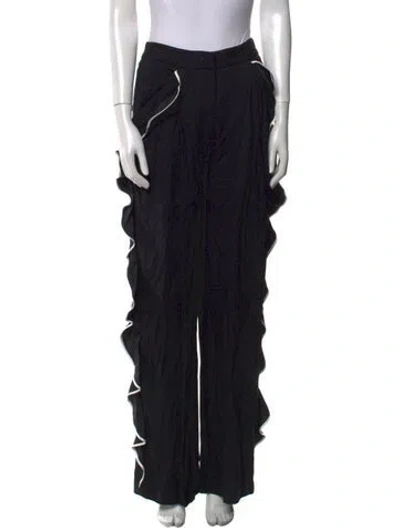 Pre-owned Adam Lippes Wide Leg Pants In Black
