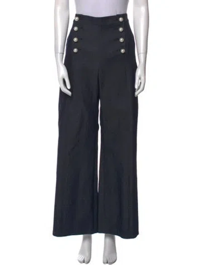 Pre-owned Adam Lippes Wide Leg Pants In Blue