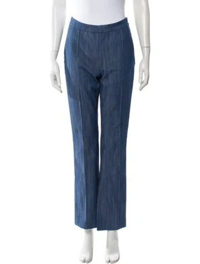 Pre-owned Adam Lippes Wide Leg Pants In Blue