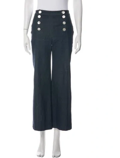 Pre-owned Adam Lippes Wide Leg Pants In Blue