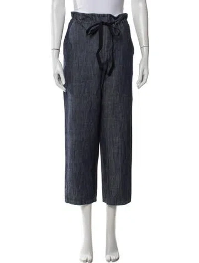 Pre-owned Adam Lippes Wide Leg Pants In Blue