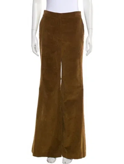 Pre-owned Adam Lippes Wide Leg Pants In Brown