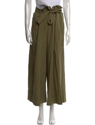 Pre-owned Adam Lippes Wide Leg Pants In Green
