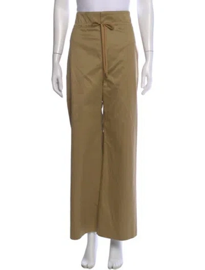 Pre-owned Adam Lippes Wide Leg Pants In Green