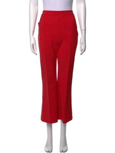 Pre-owned Adam Lippes Wide Leg Pants In Red