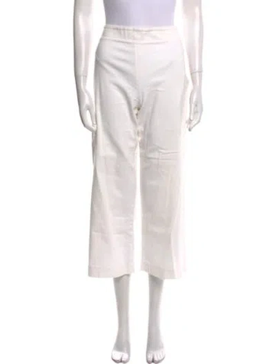 Pre-owned Adam Lippes Wide Leg Pants In White