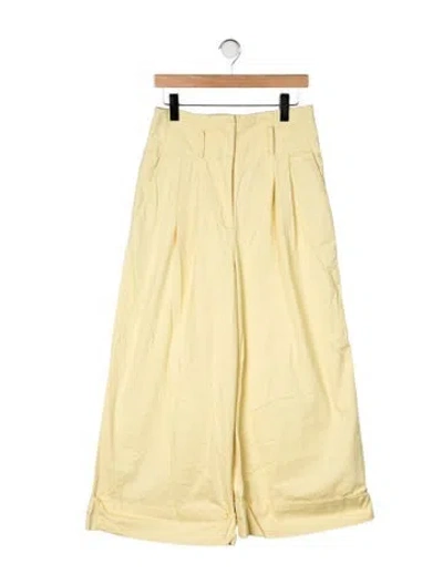 Pre-owned Adam Lippes Wide Leg Pants In Yellow
