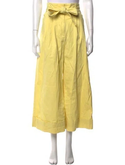 Pre-owned Adam Lippes Wide Leg Pants In Yellow