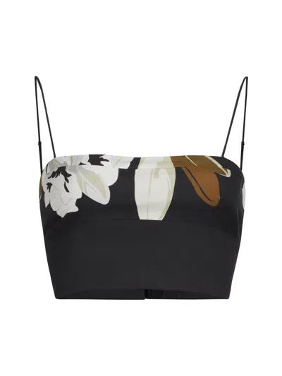 Adam Lippes Women's Bex Floral Cotton Voile Crop Top In Multi