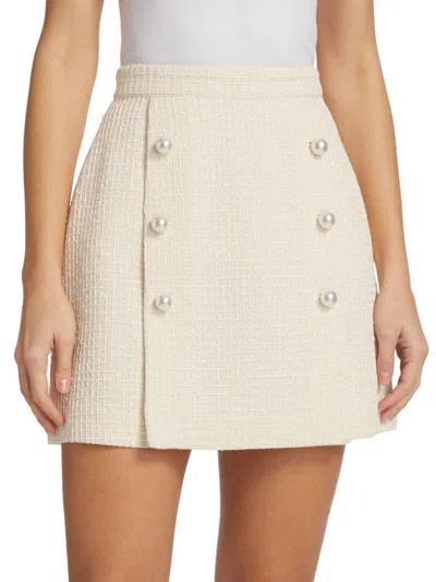 Adam Lippes Women's Corded Tweed Mini Skirt In Ivory