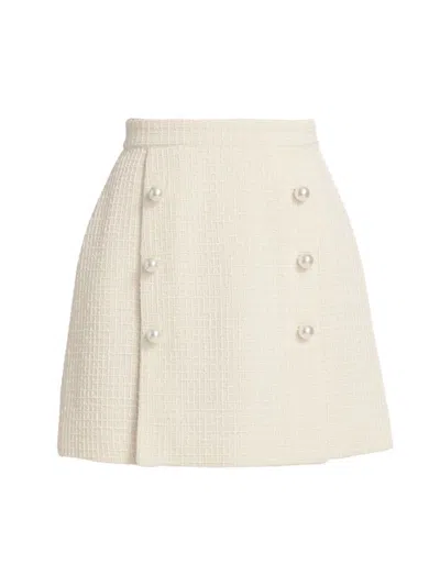 Adam Lippes Women's Corded Tweed Mini Skirt In Ivory