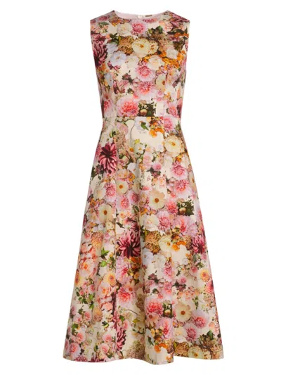 Adam Lippes Women's Eloise Floral Cotton-blend Midi-dress In Cream Multi