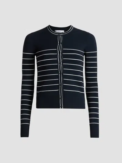 Adam Lippes Women's Faye Compact Jacquard Cardigan In Black