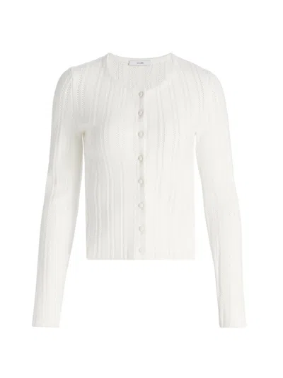 Adam Lippes Women's Faye Compact Jacquard Cardigan In White
