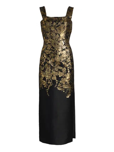 Adam Lippes Women's Floral Brocade Shealth Dress In Black