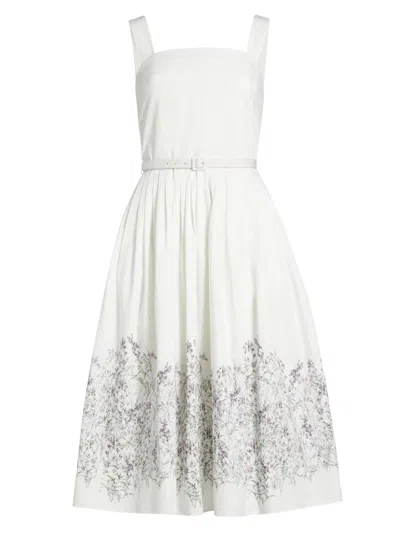 Adam Lippes Women's Hoban Printed Poplin Midi-dress In White