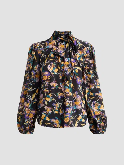 Adam Lippes Women's Joan Floral Silk Tieneck Blouse In Multi