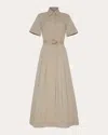 Adam Lippes Belted Cotton Twill Midi Shirt Dress In Neutrals