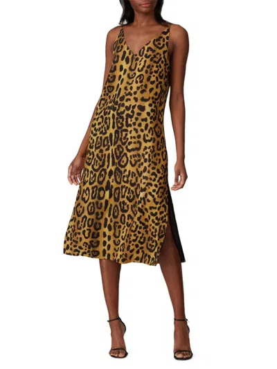 Adam Lippes Women's Leopard Print Cami Midi Dress In Yellow Brown