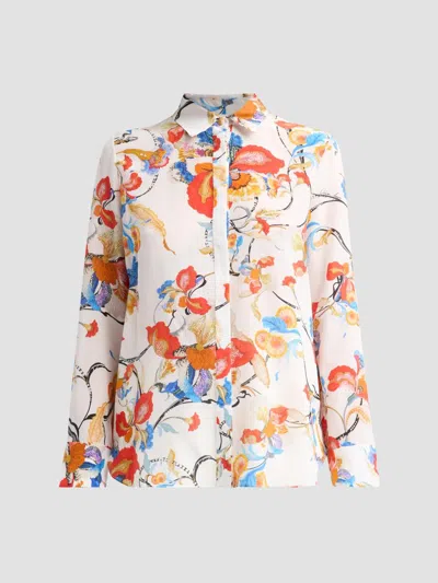 Adam Lippes Women's Mathias Floral Crepe De Chine Shirt In Multi
