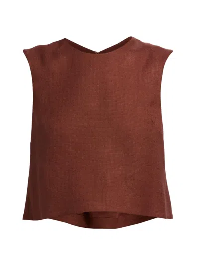 Adam Lippes Women's Mercer Stretch Canvas Top In Brown