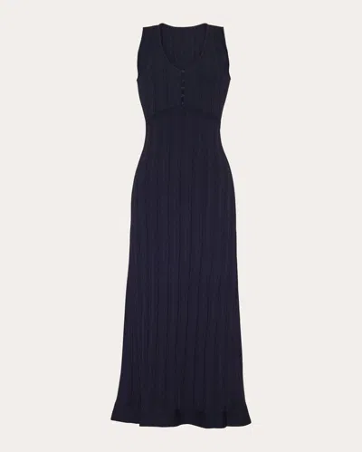 Adam Lippes Mysa Pointelle-knit Midi Dress In Black
