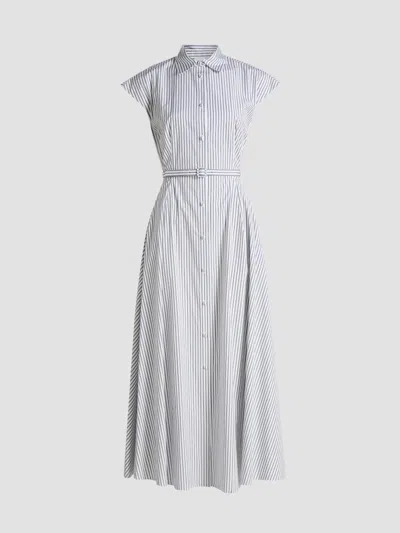 Adam Lippes Women's Palmer Striped Cotton Shirtdress In White Ink
