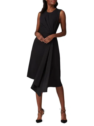Adam Lippes Women's Pleated Asymmetric Shift Dress In Black