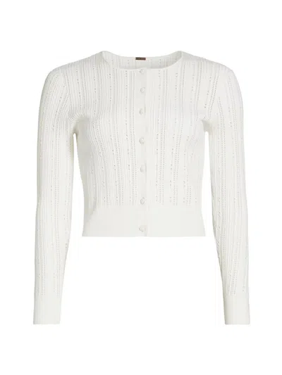 Adam Lippes Women's Pointelle Jacquard Cardigan In White