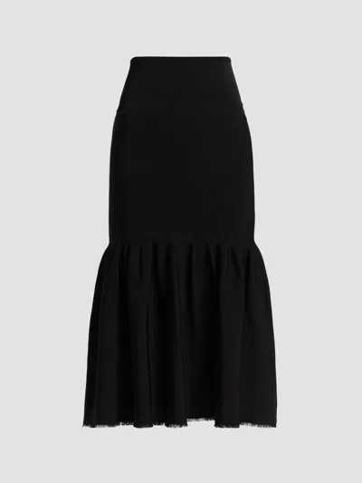Adam Lippes Women's Romy Mermaid Midi Skirt In Black