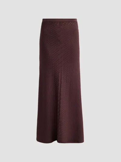Adam Lippes Women's Sarita Snake-embossed Jacquard Midi Skirt In Brown