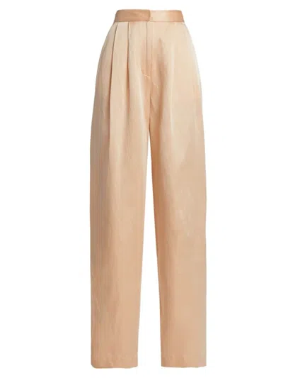 ADAM LIPPES WOMEN'S SATIN DOUBLE PLEAT PANTS