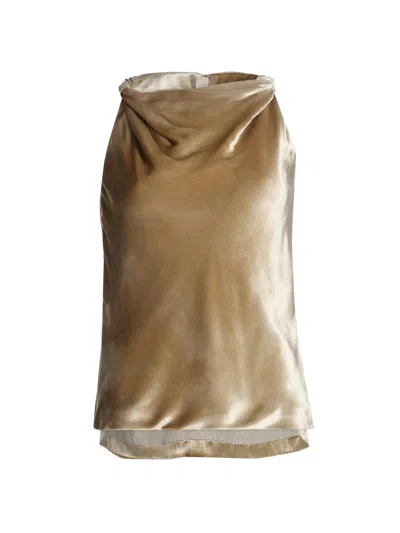 Adam Lippes Women's Selima Velvet Top In Gold