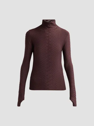 Adam Lippes Women's Sitara Python-embossed Jacquard Top In Brown