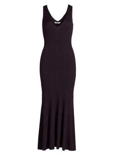 Adam Lippes Women's Sleeveless Rib-knit Midi-dress In Purple