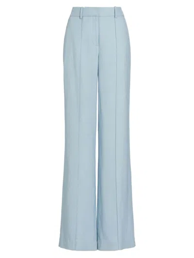 Adam Lippes Stretch Canvas Wide Leg Trousers In Pale Blue