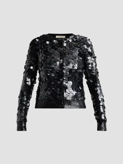 Adam Lippes Women's Worth Sequined Cashmere Cardigan In Black