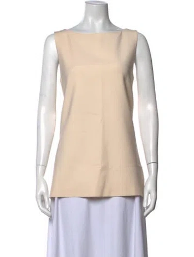 Pre-owned Adam Lippes Wool Bateau Neckline Top In Neutrals