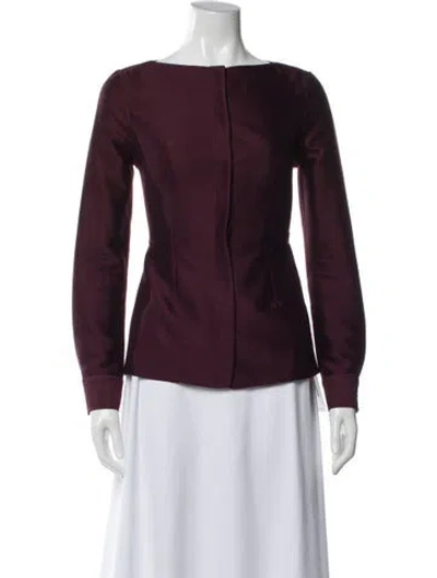 Pre-owned Adam Lippes Wool Crew Neck Top In Burgundy