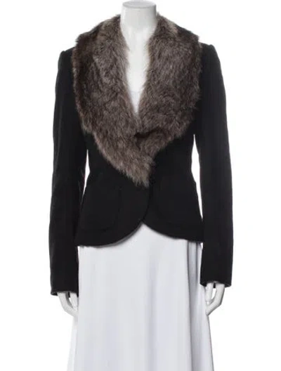 Pre-owned Adam Lippes Wool Jacket In Black