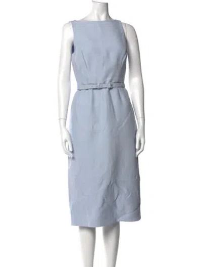 Pre-owned Adam Lippes Wool Knee-length Dress In Blue