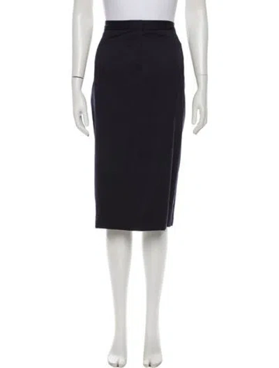 Pre-owned Adam Lippes Wool Knee-length Skirt In Black
