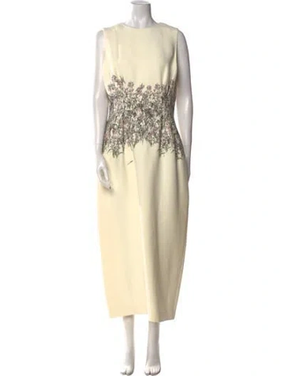 Pre-owned Adam Lippes Wool Long Dress In Neutral