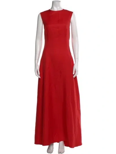Pre-owned Adam Lippes Wool Long Dress In Red