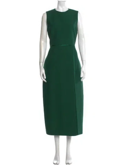 Pre-owned Adam Lippes Wool Long Dress W/ Tags In Green