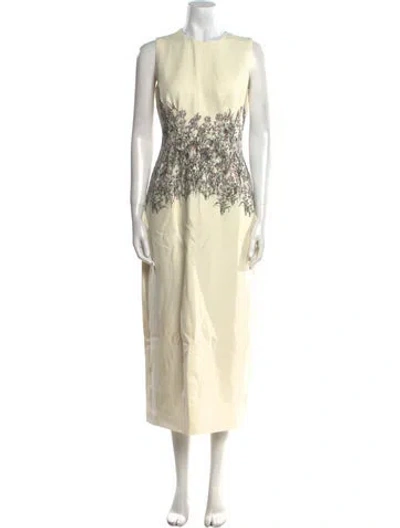 Pre-owned Adam Lippes Wool Long Dress W/ Tags In Neutral